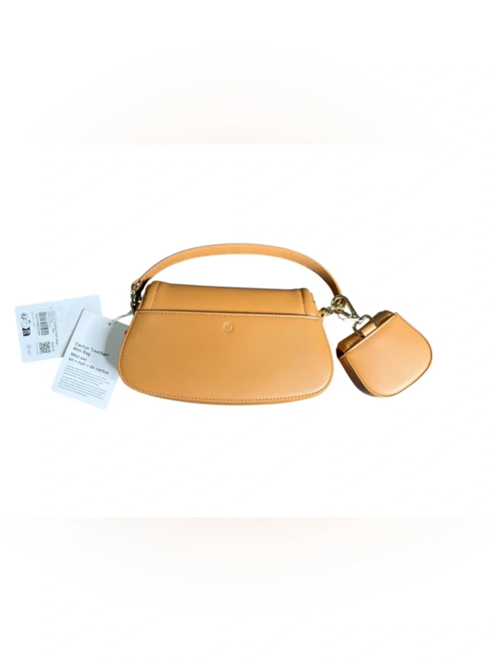 Lululemon Cactus Leather Mini Bag Chestnut Brown Gold NWT
